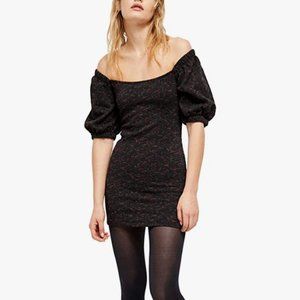 Free People Womens Sunset Textured Cold Shoulders Mini Dress